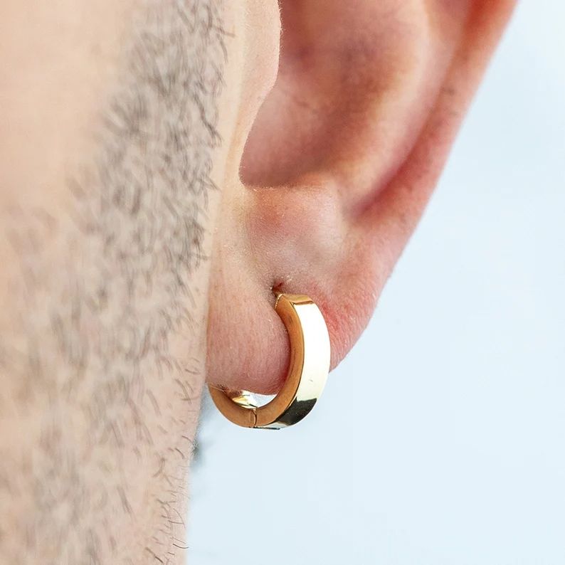 Aretes argolla para hombre