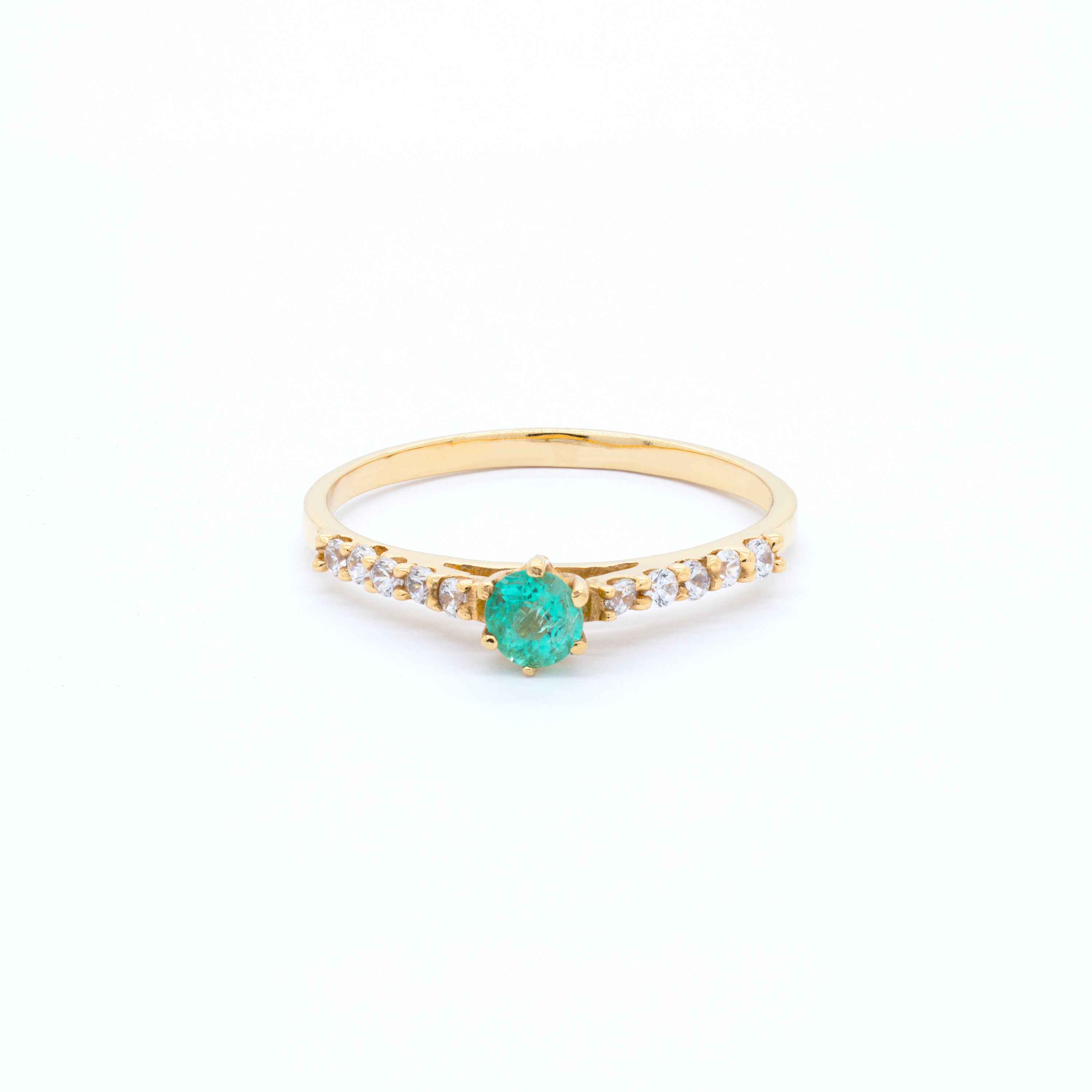 Anillo Aurelia con Esmeralda Natural en Oro 18K