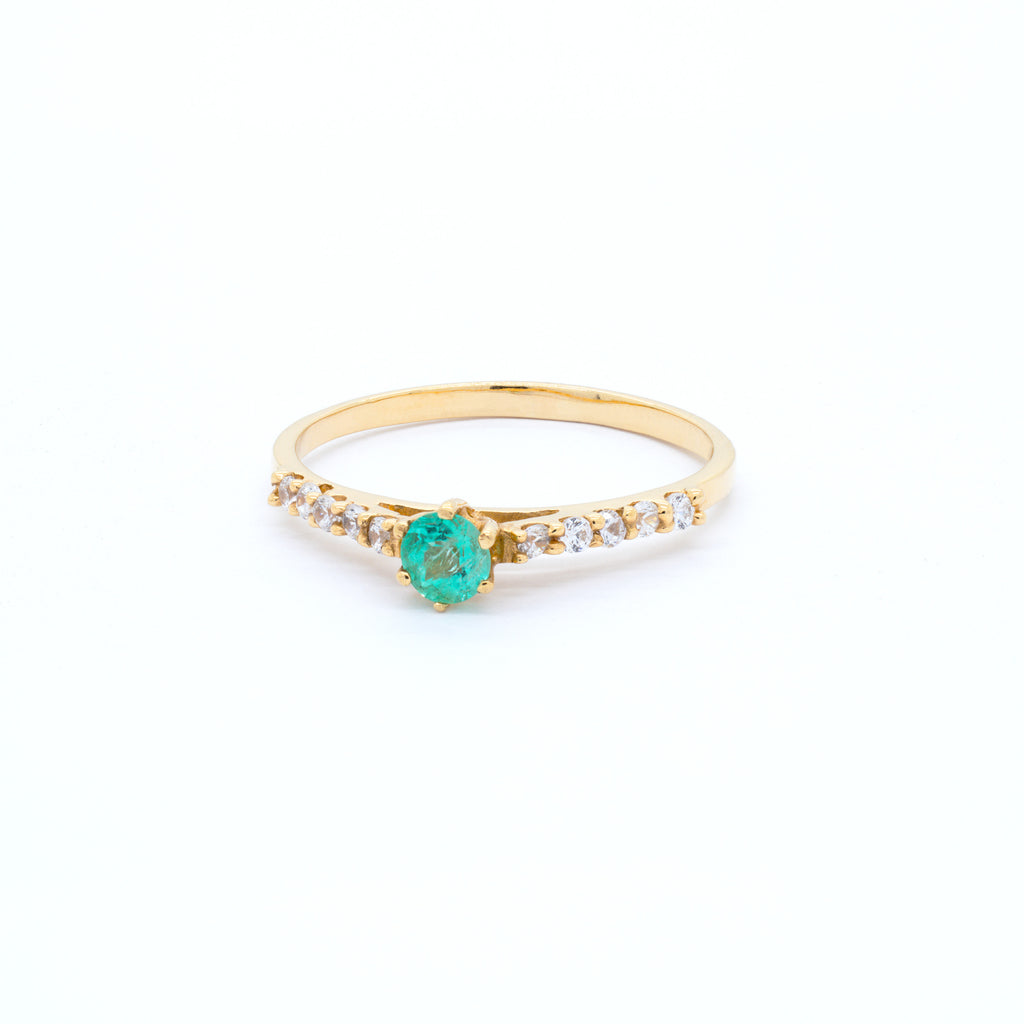 Anillo Aurelia con Esmeralda Natural en Oro 18K