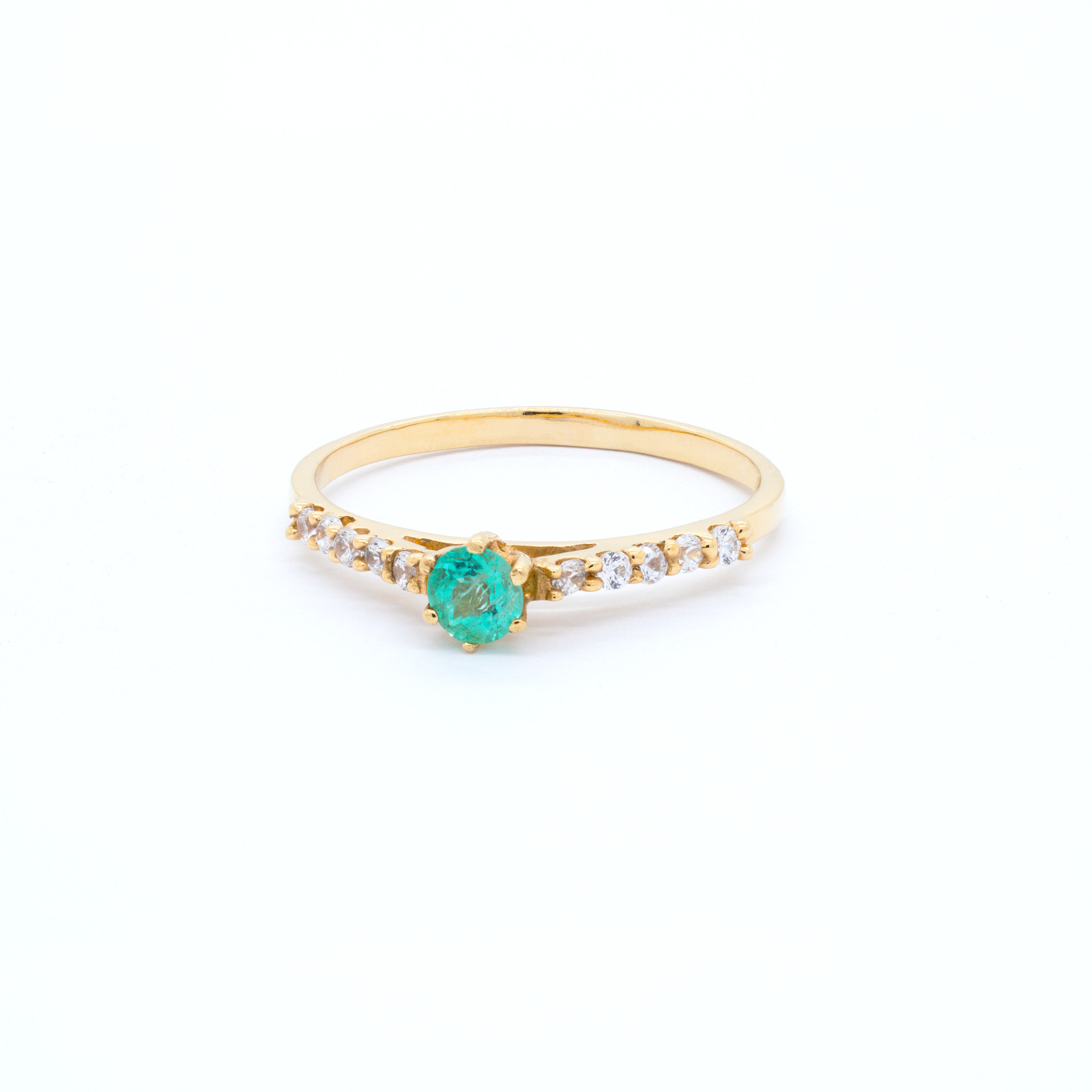 Anillo Aurelia con Esmeralda Natural en Oro 18K