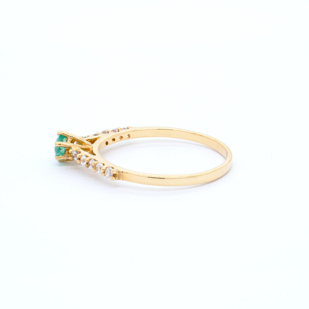Anillo Aurelia con Esmeralda Natural en Oro 18K