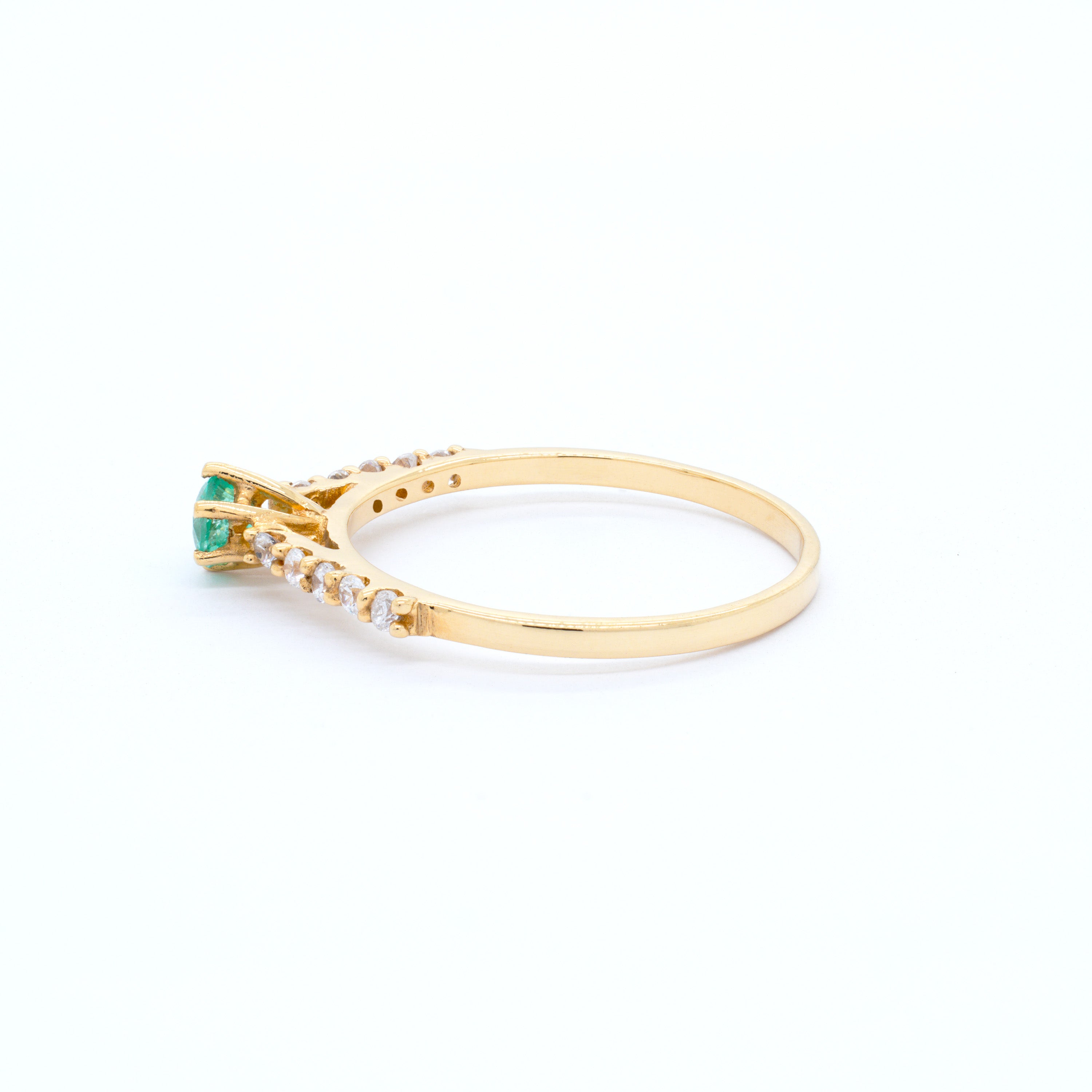 Anillo Aurelia con Esmeralda Natural en Oro 18K