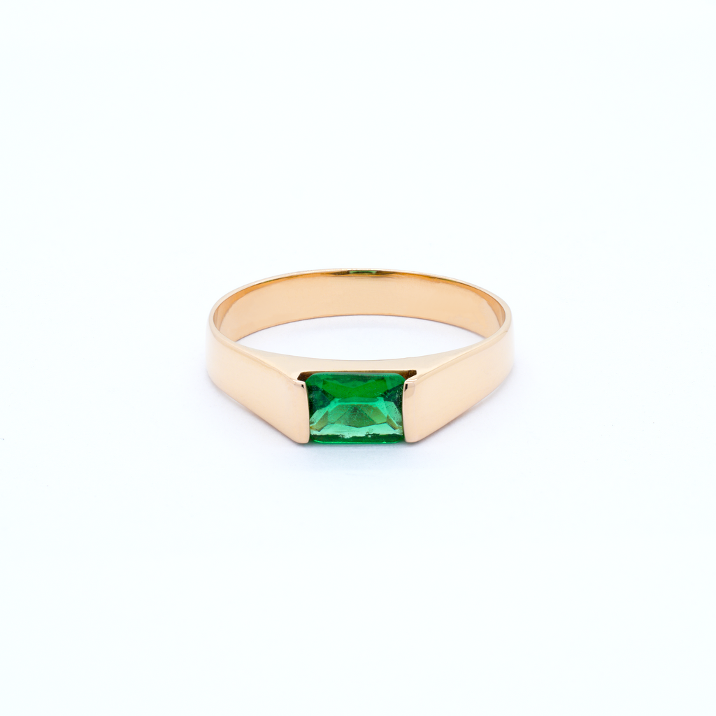 Anillo Verona con Esmeralda Natural en Oro 18K