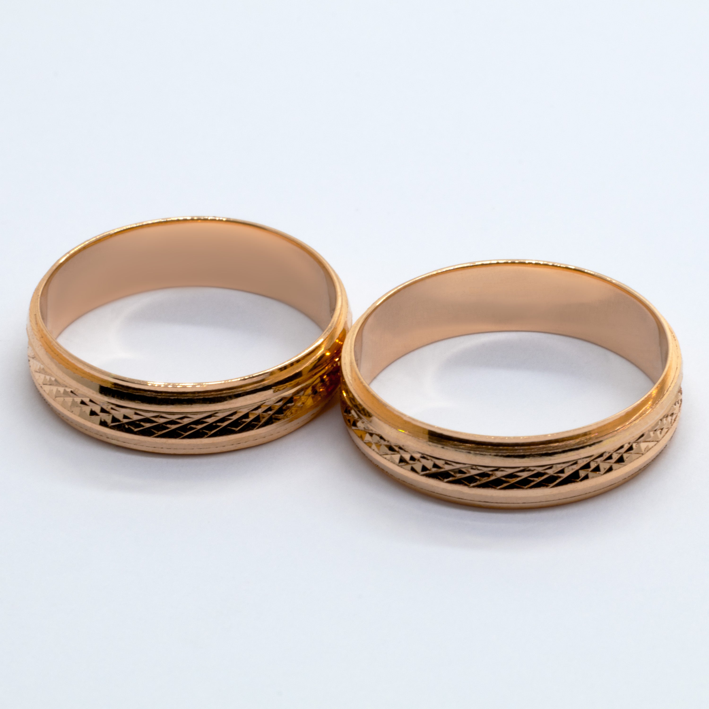 Aros de Matrimonio Espiga en Oro 18K y Plata 925