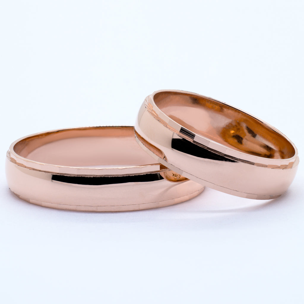 Aros de Matrimonio Tonel en Oro 18K y Plata 925
