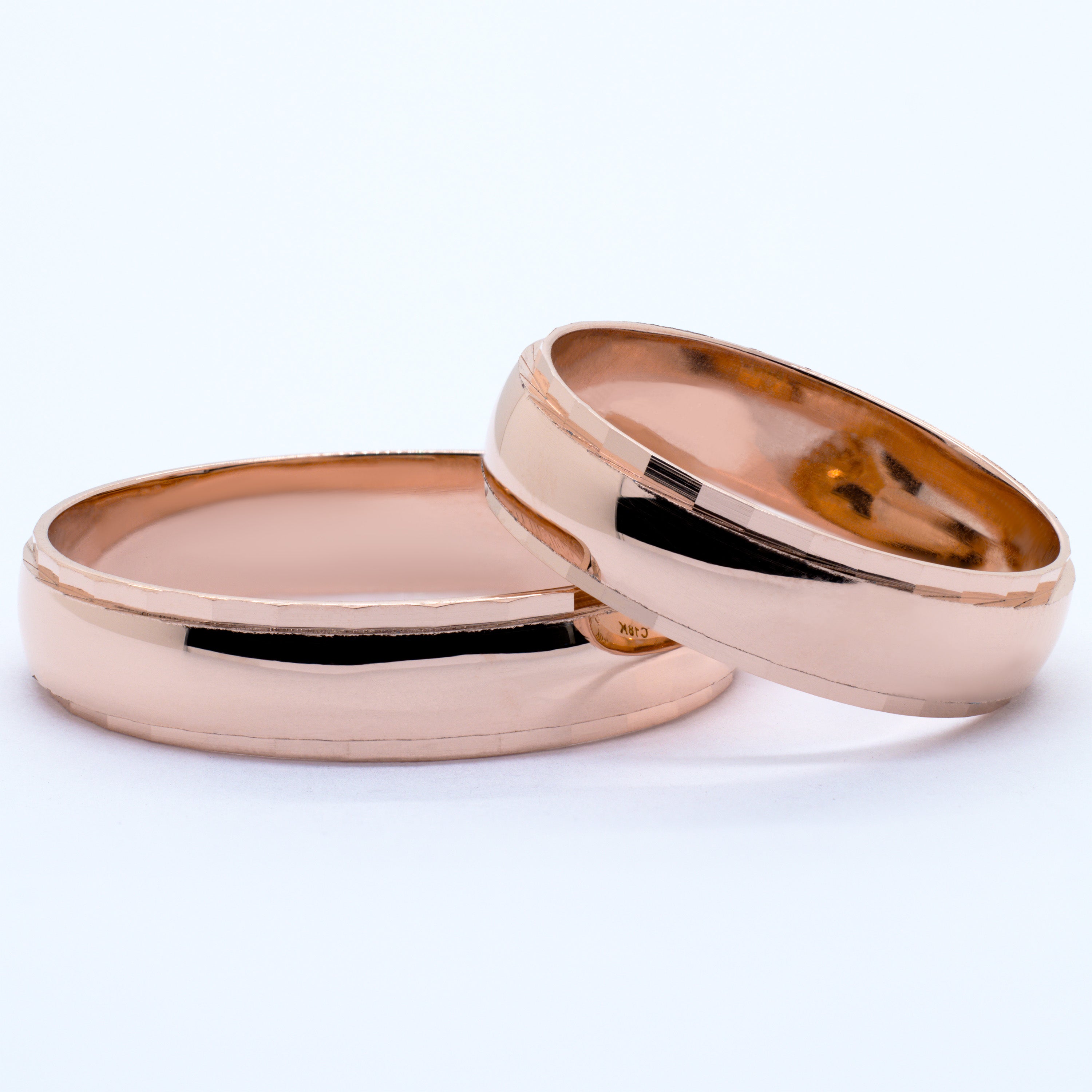 Aros de Matrimonio Tonel en Oro 18K y Plata 925