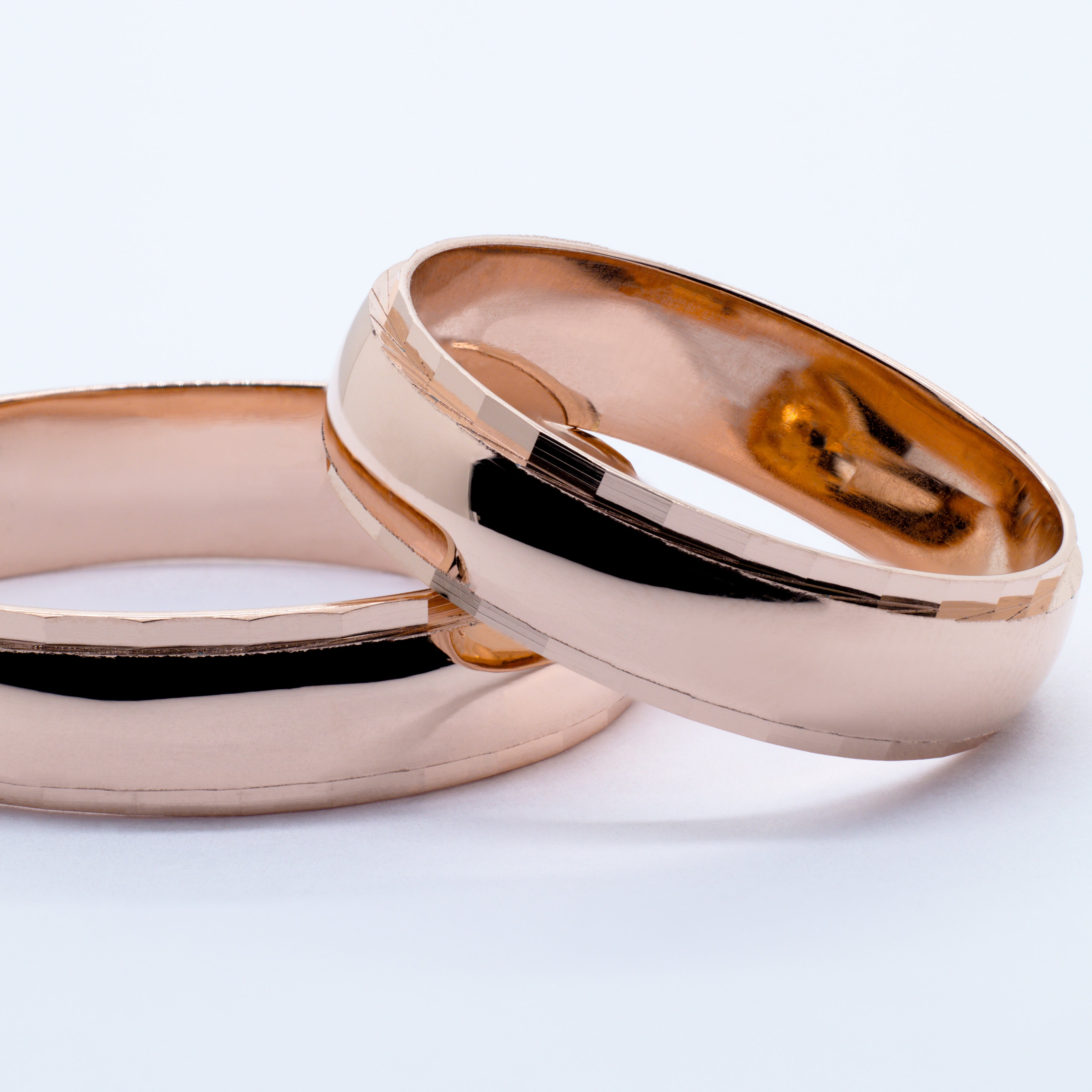 Aros de Matrimonio Tonel en Oro 18K y Plata 925
