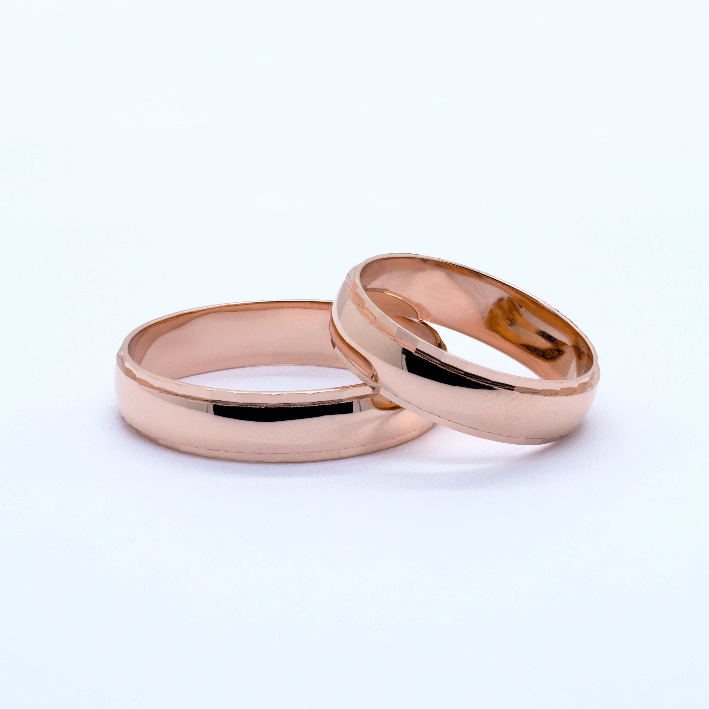 Aros de Matrimonio Tonel en Oro 18K y Plata 925