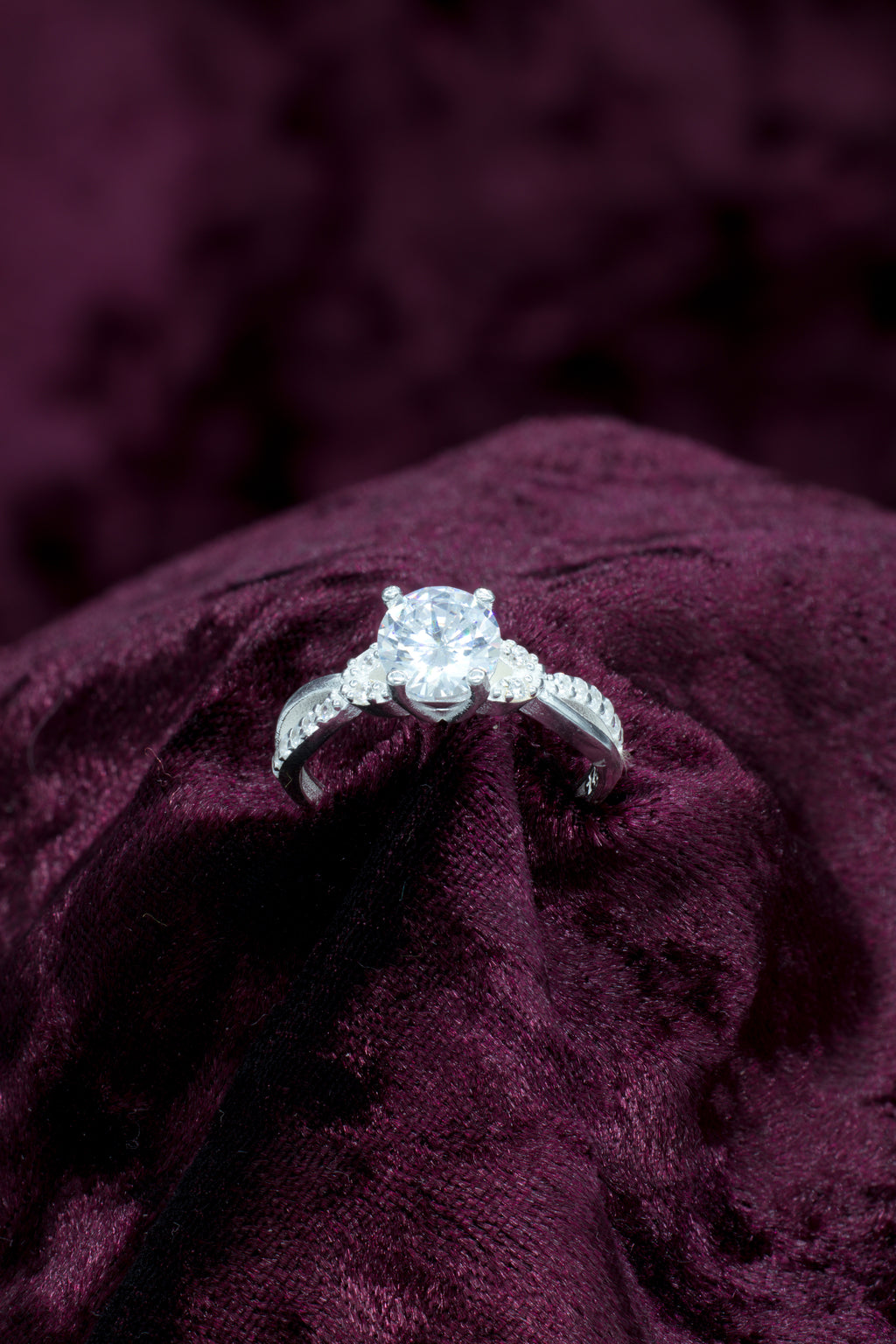 Anillo de compromiso de plata Florcita