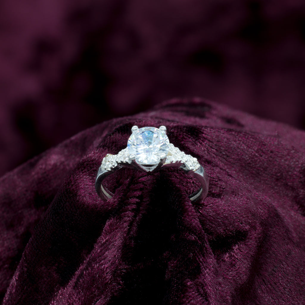 Anillo de compromiso de plata Jade