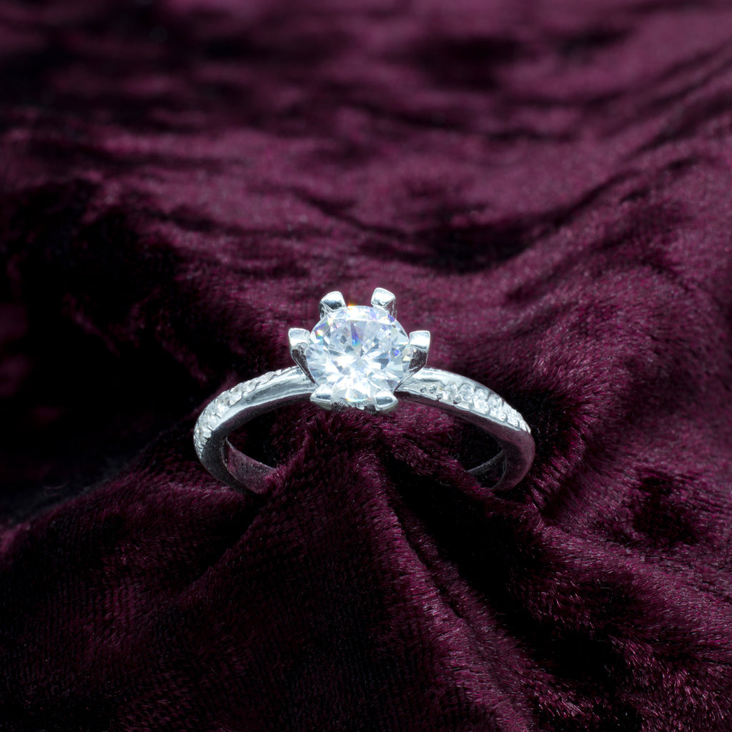 Anillo de compromiso de plata Rosa