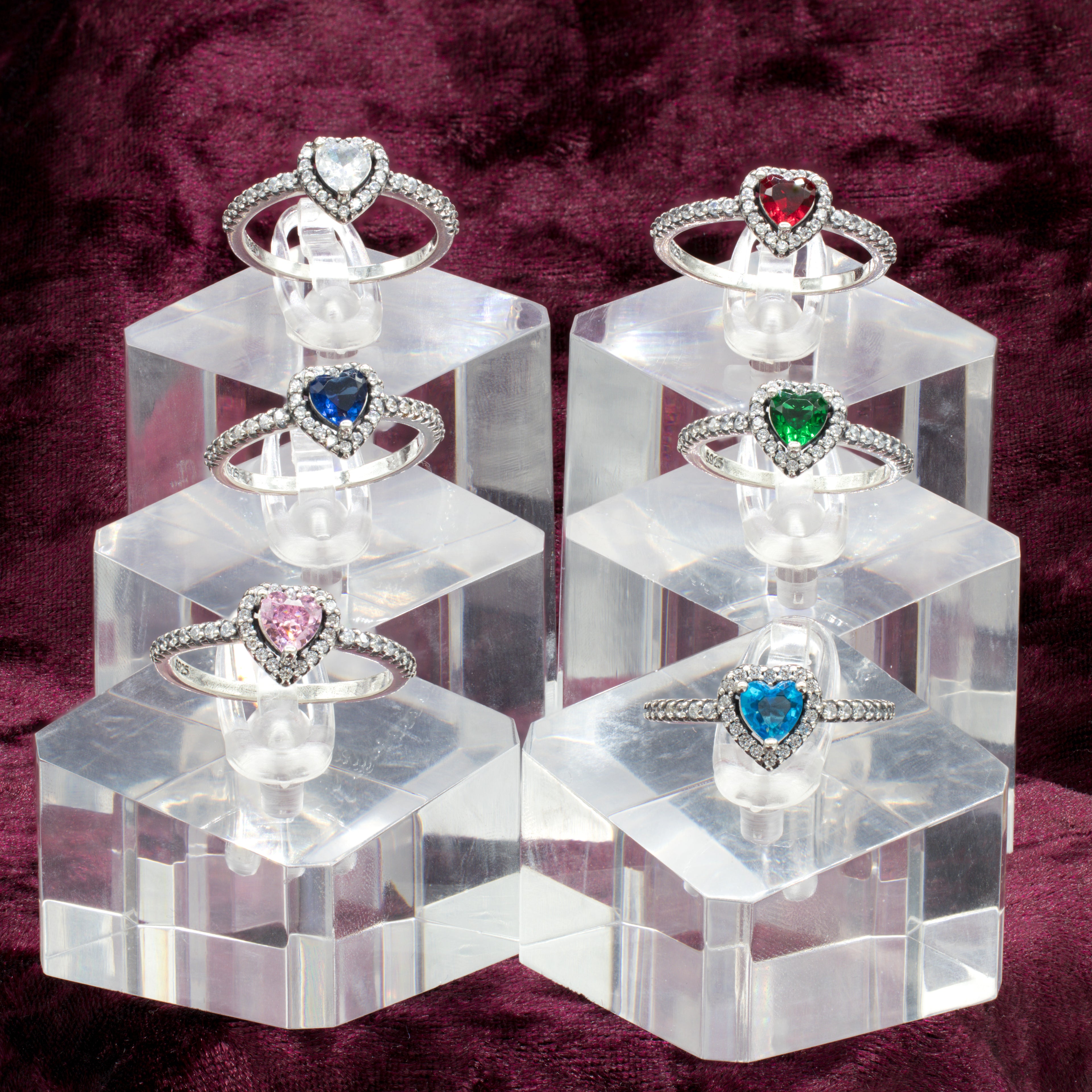 Anillos de plata corazones todos los colores