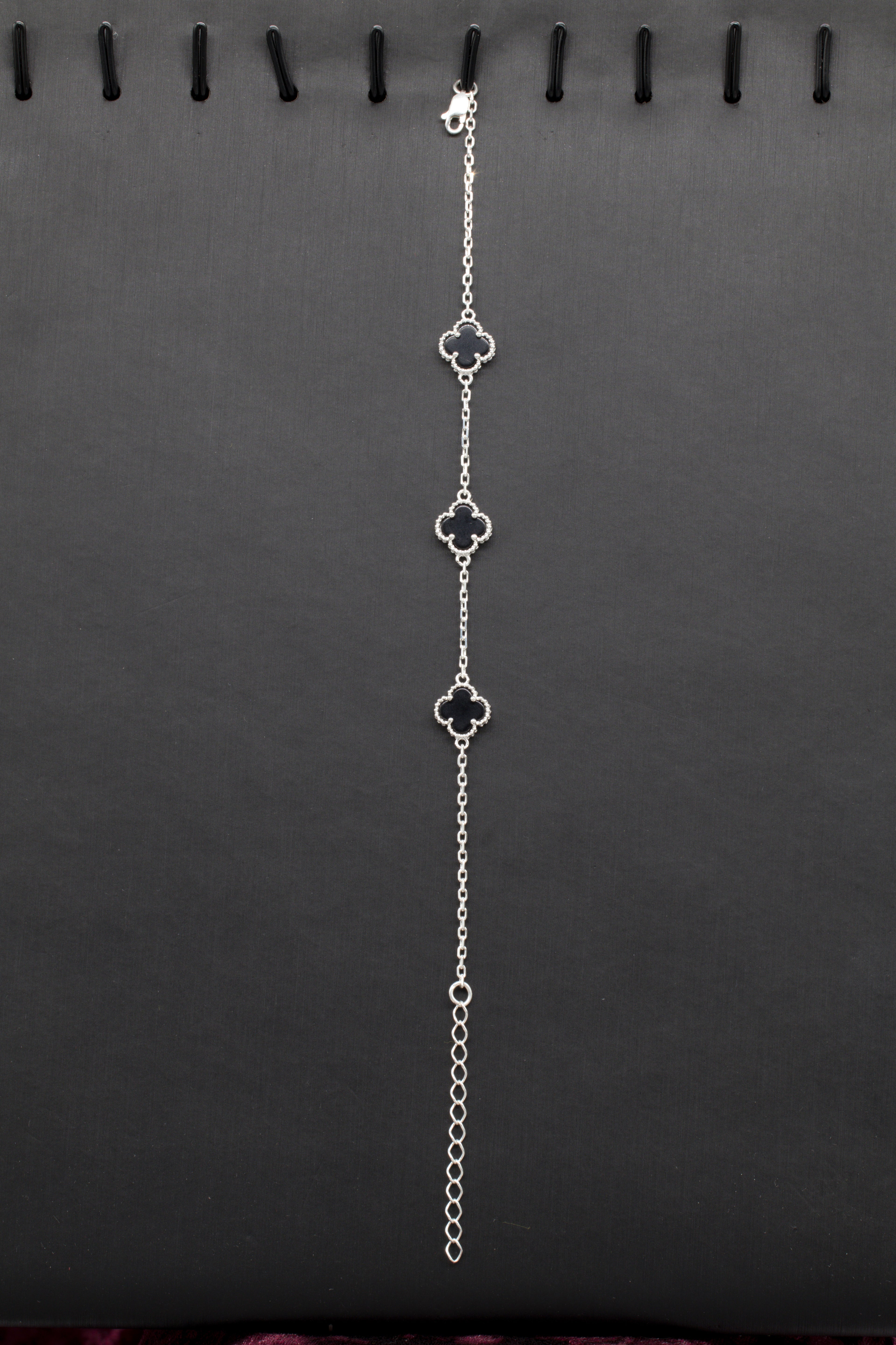 pulsera de plata Van Cleef negro