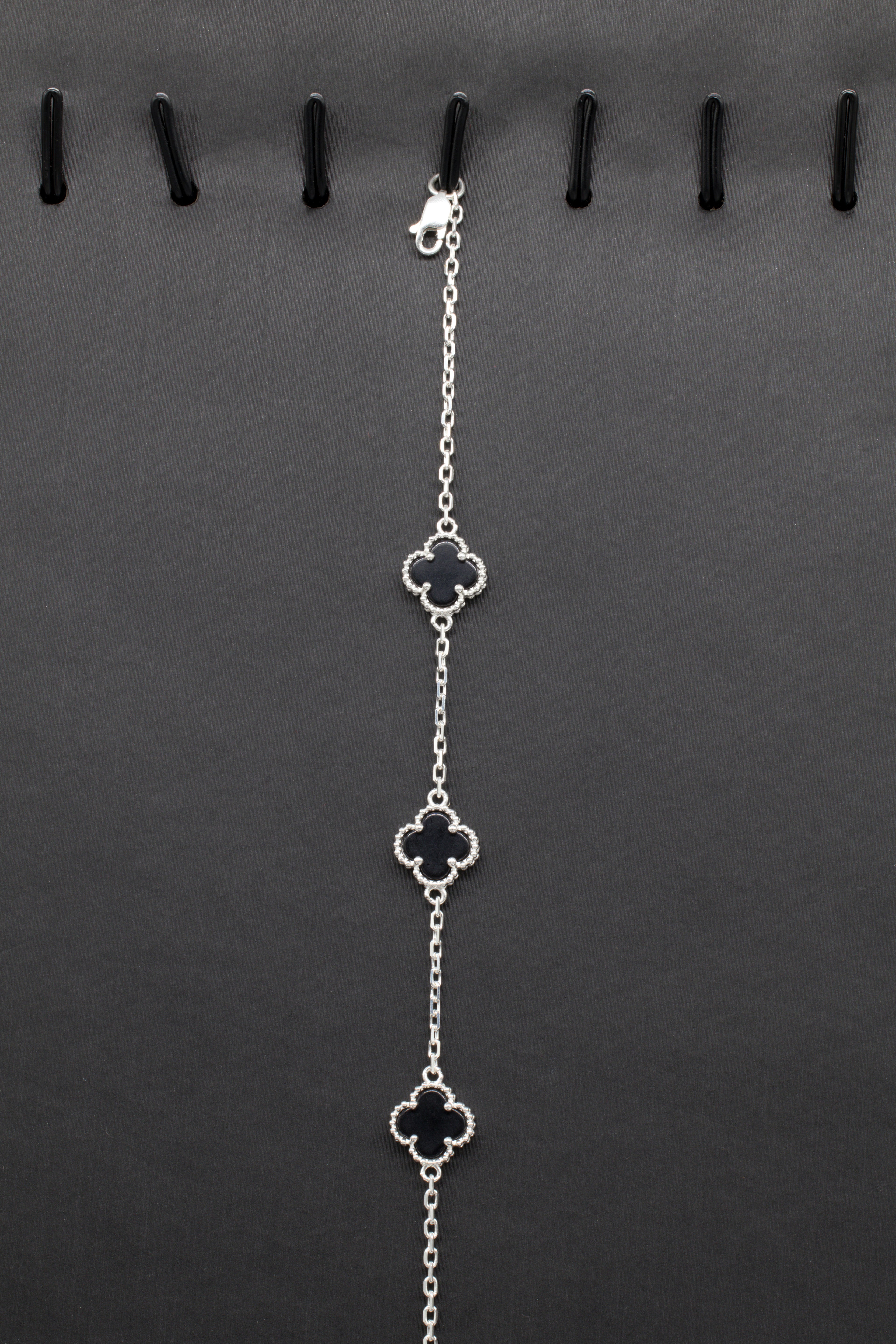 pulsera de plata Van Cleef negro