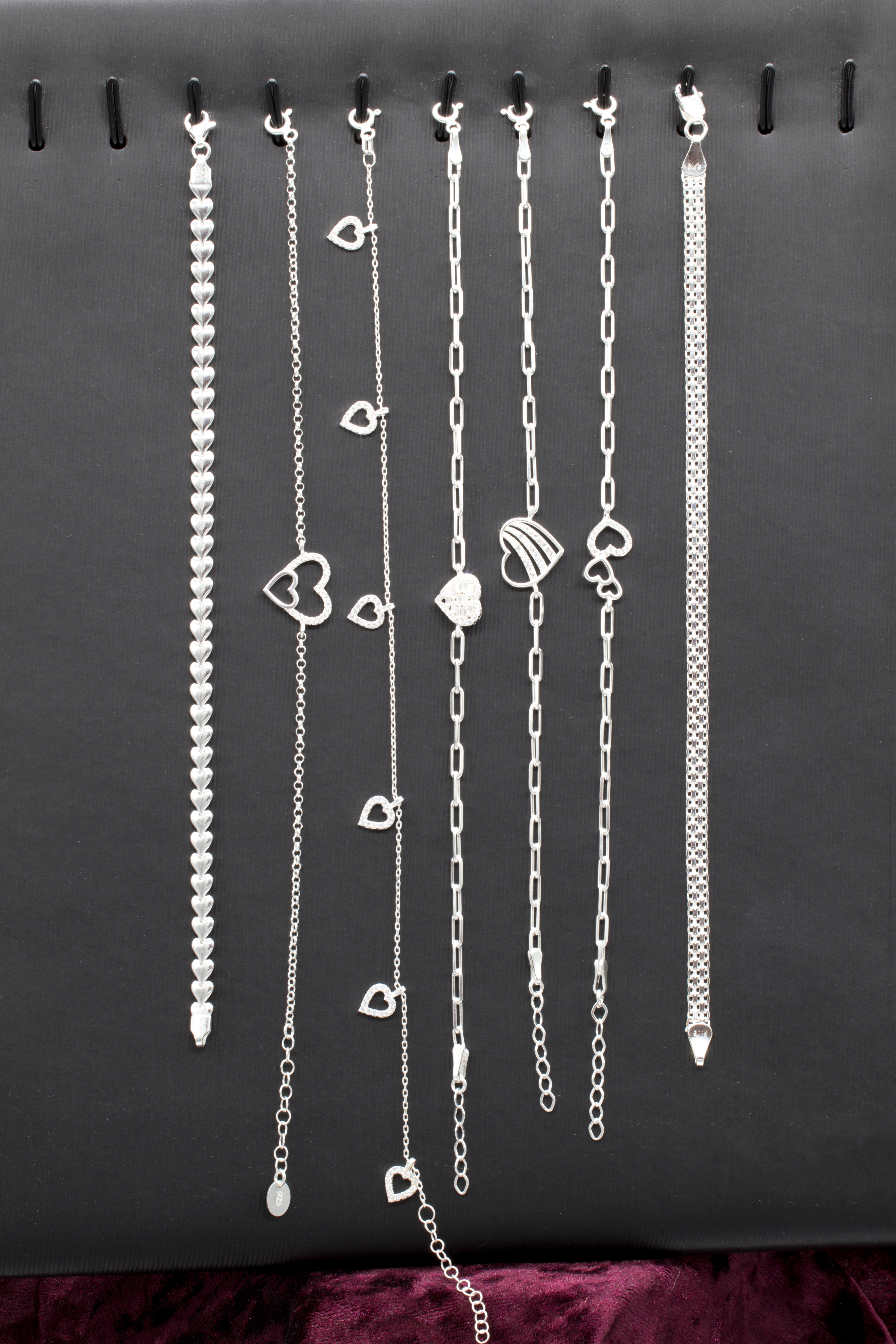 Pulseras con micro circones de plata para mujer