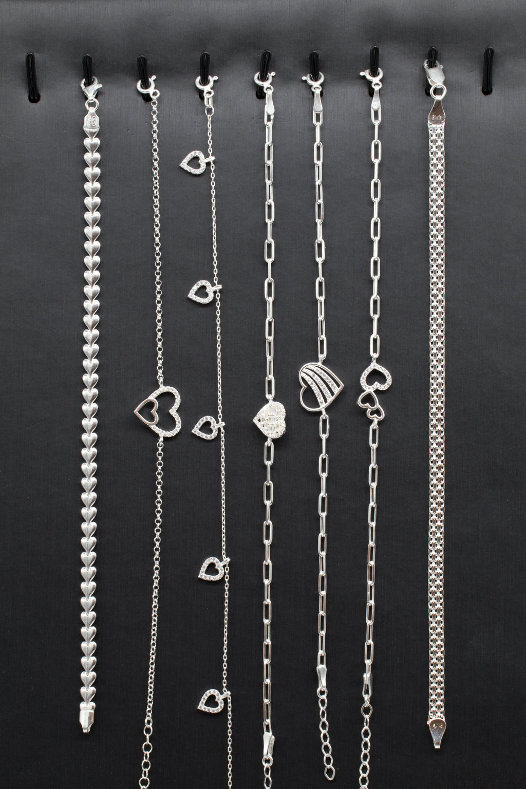 Pulseras con micro circones de plata para mujer
