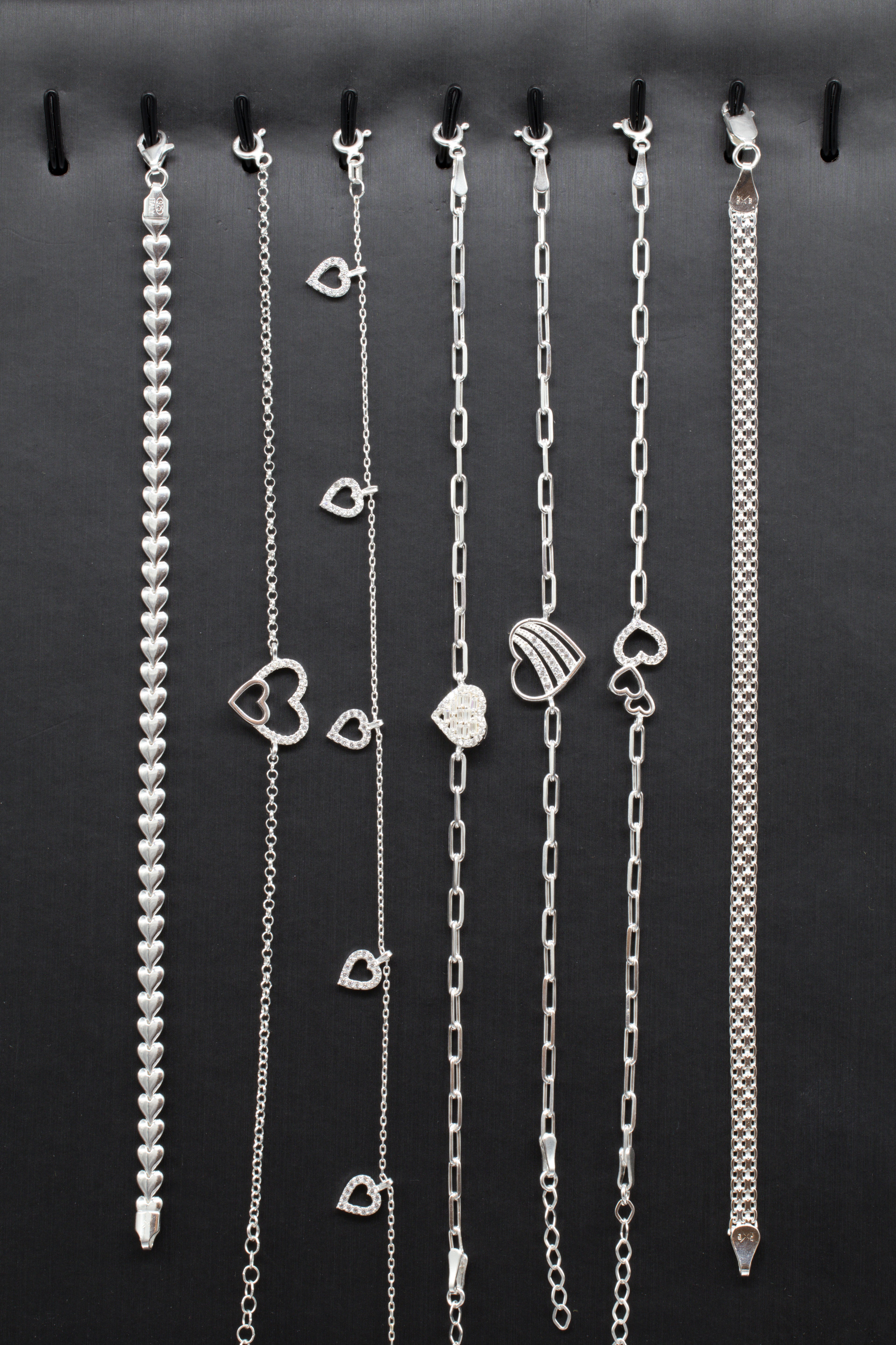 Pulseras con micro circones de plata para mujer