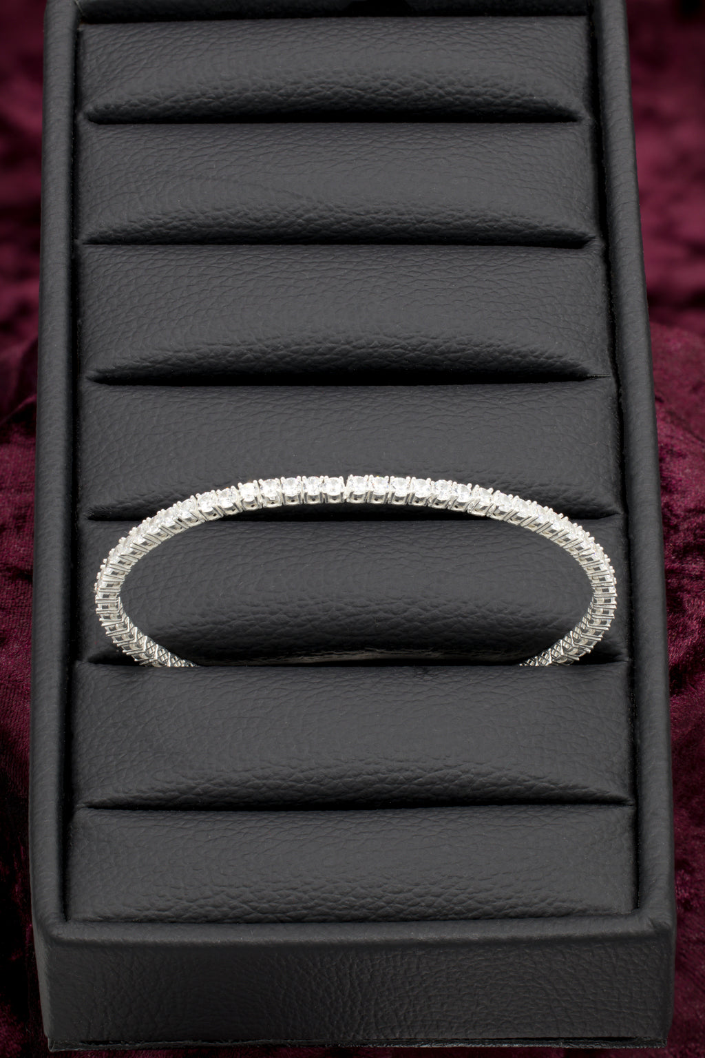 Pulsera tenis con micro circones de plata para mujer