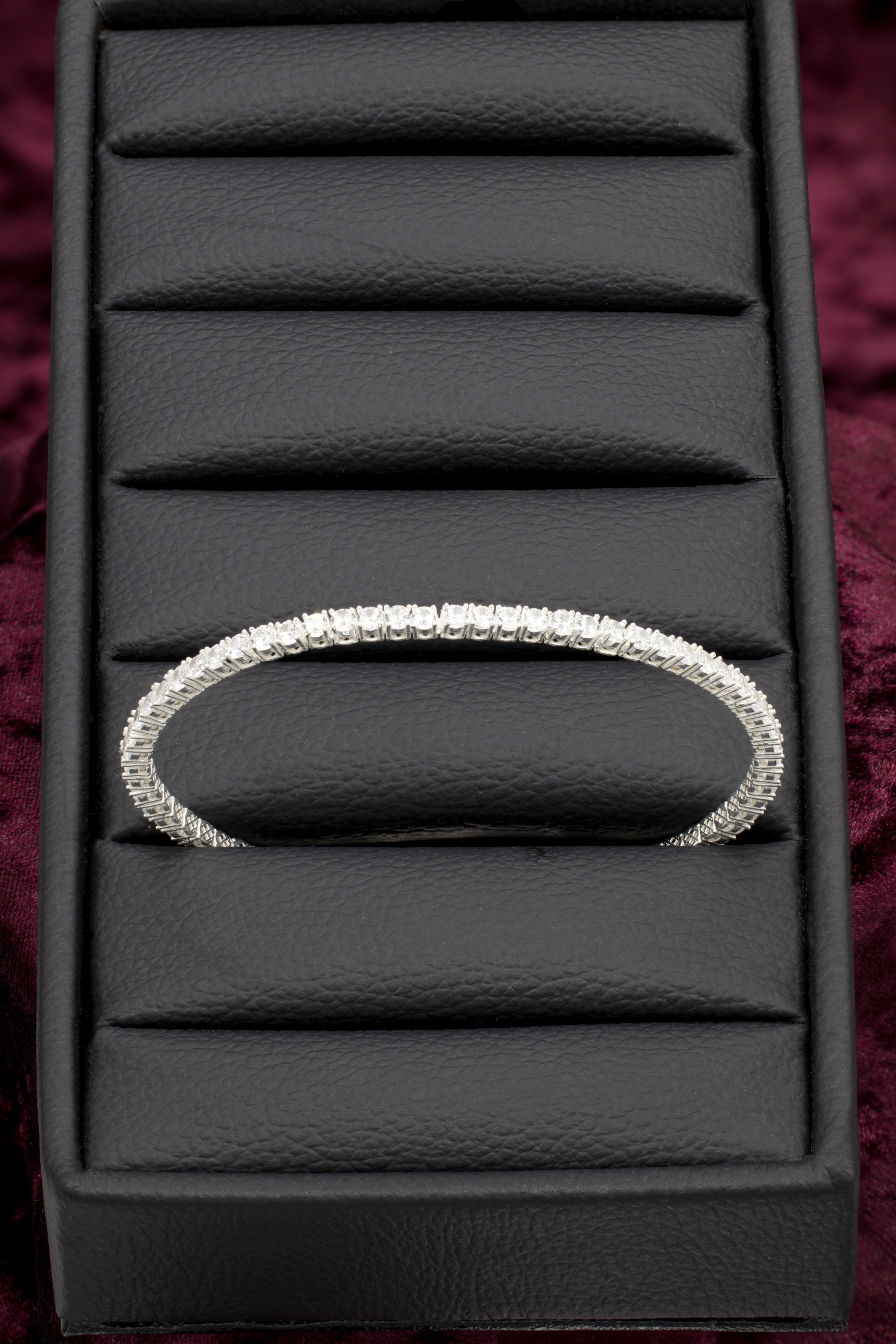 Pulsera tenis con micro circones de plata para mujer