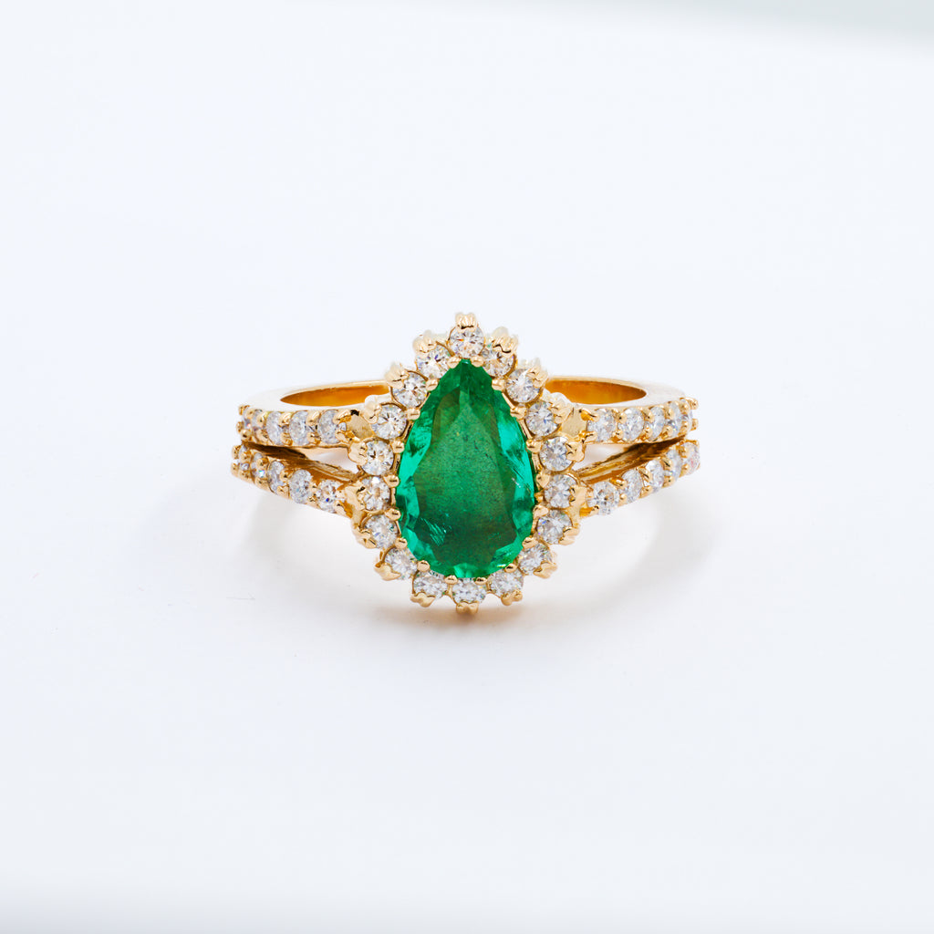 Anillo con esmeralda natural de mujer Verdiosa