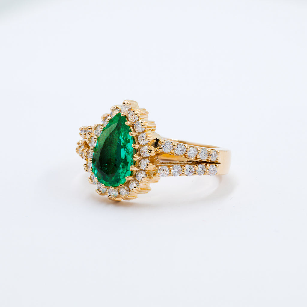 Anillo con esmeralda natural de mujer Verdiosa