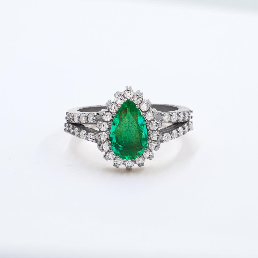 Anillo con esmeralda natural de mujer Verdiosa